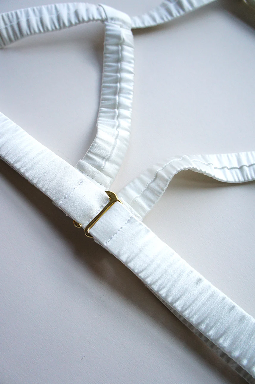 Elektra Caged Bralette Off White Silk - Image 4