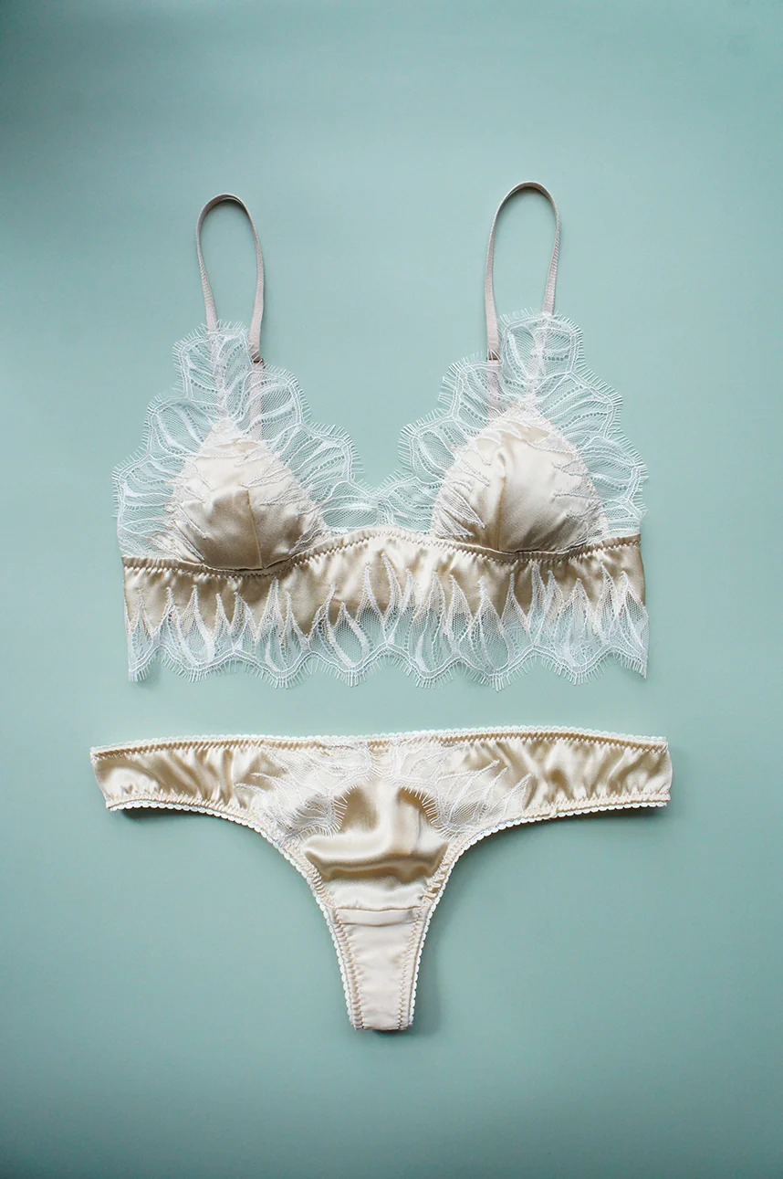 Genevieve Appliqué Bralette Champagne - Image 5