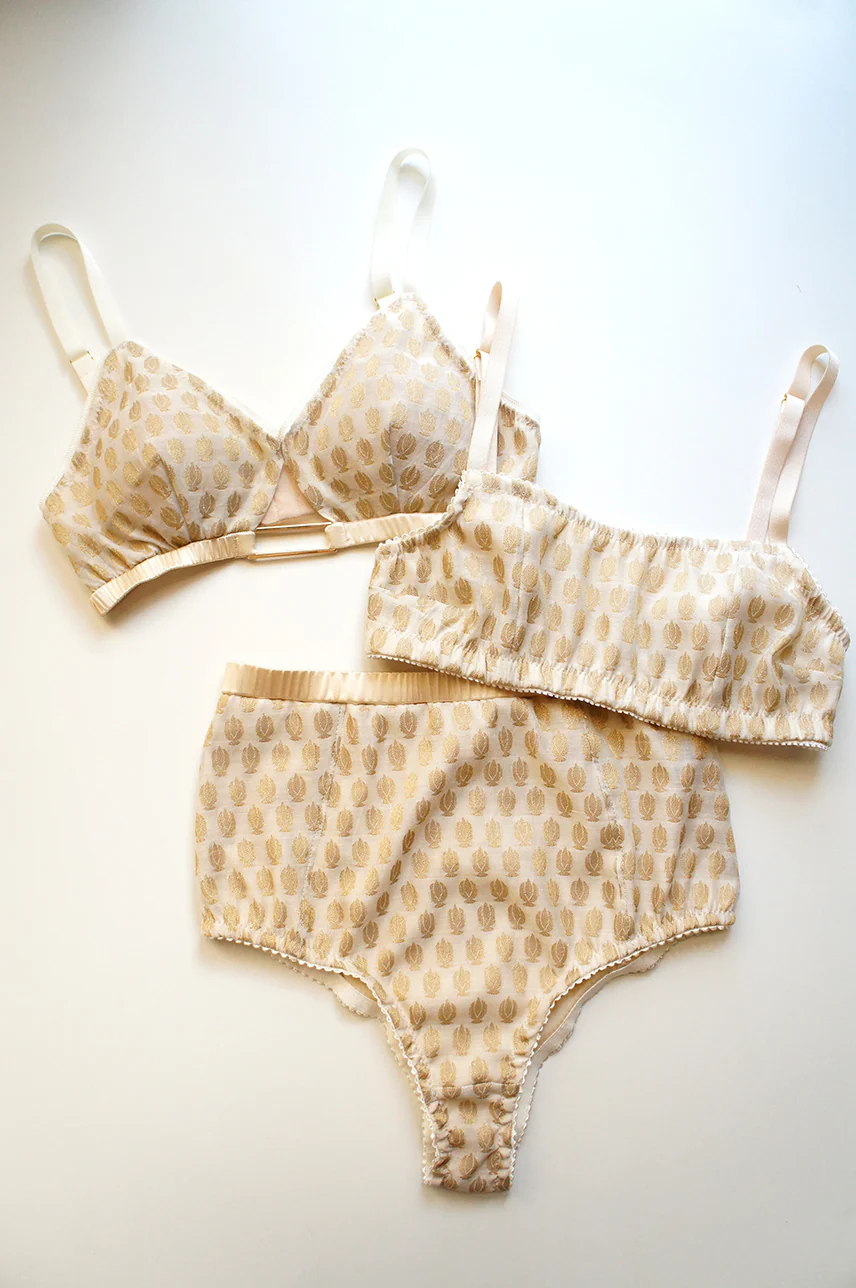 Heirloom Bralette Beige Gold Bandeau - Image 5