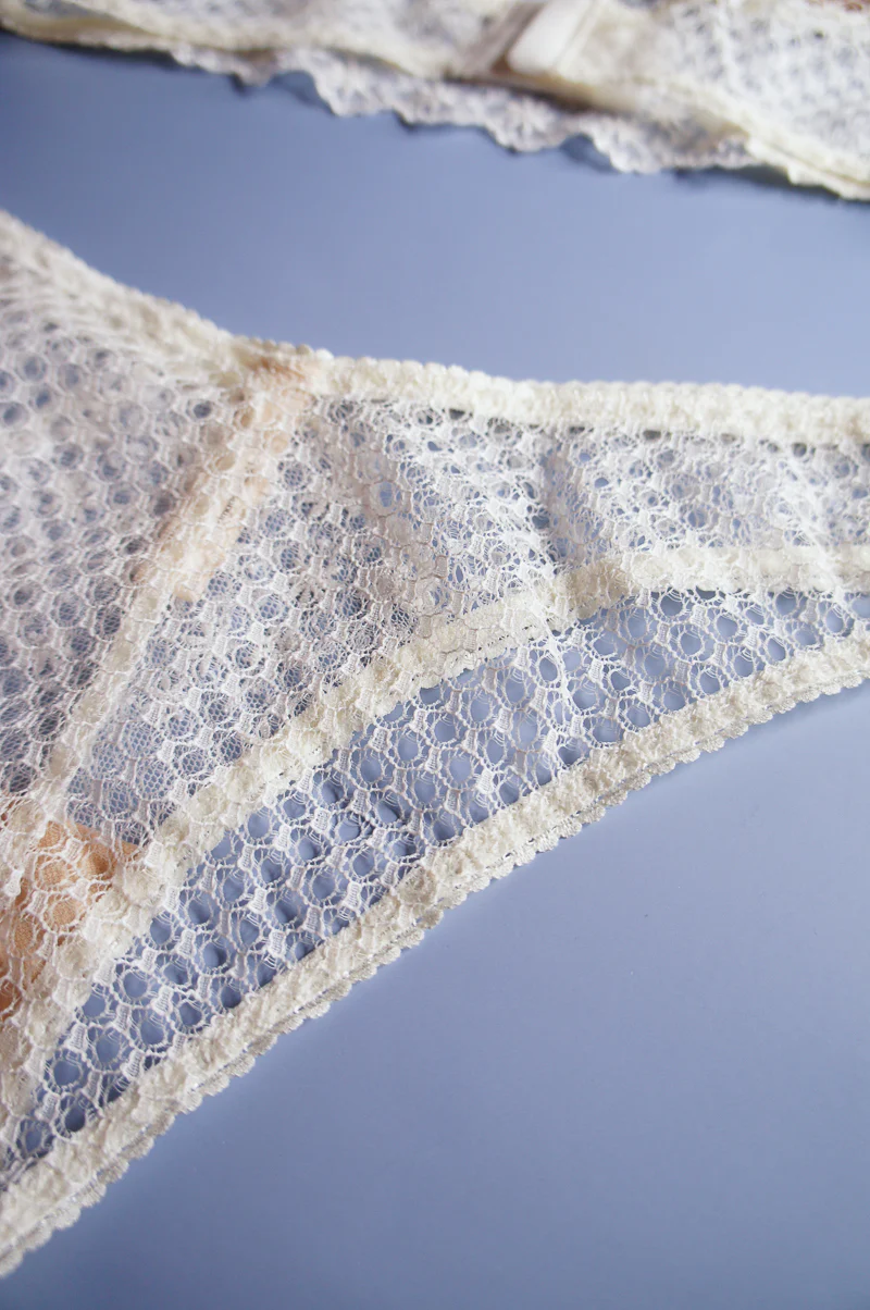 Honeycomb Mesh Off White Brazilian Brief - Image 6