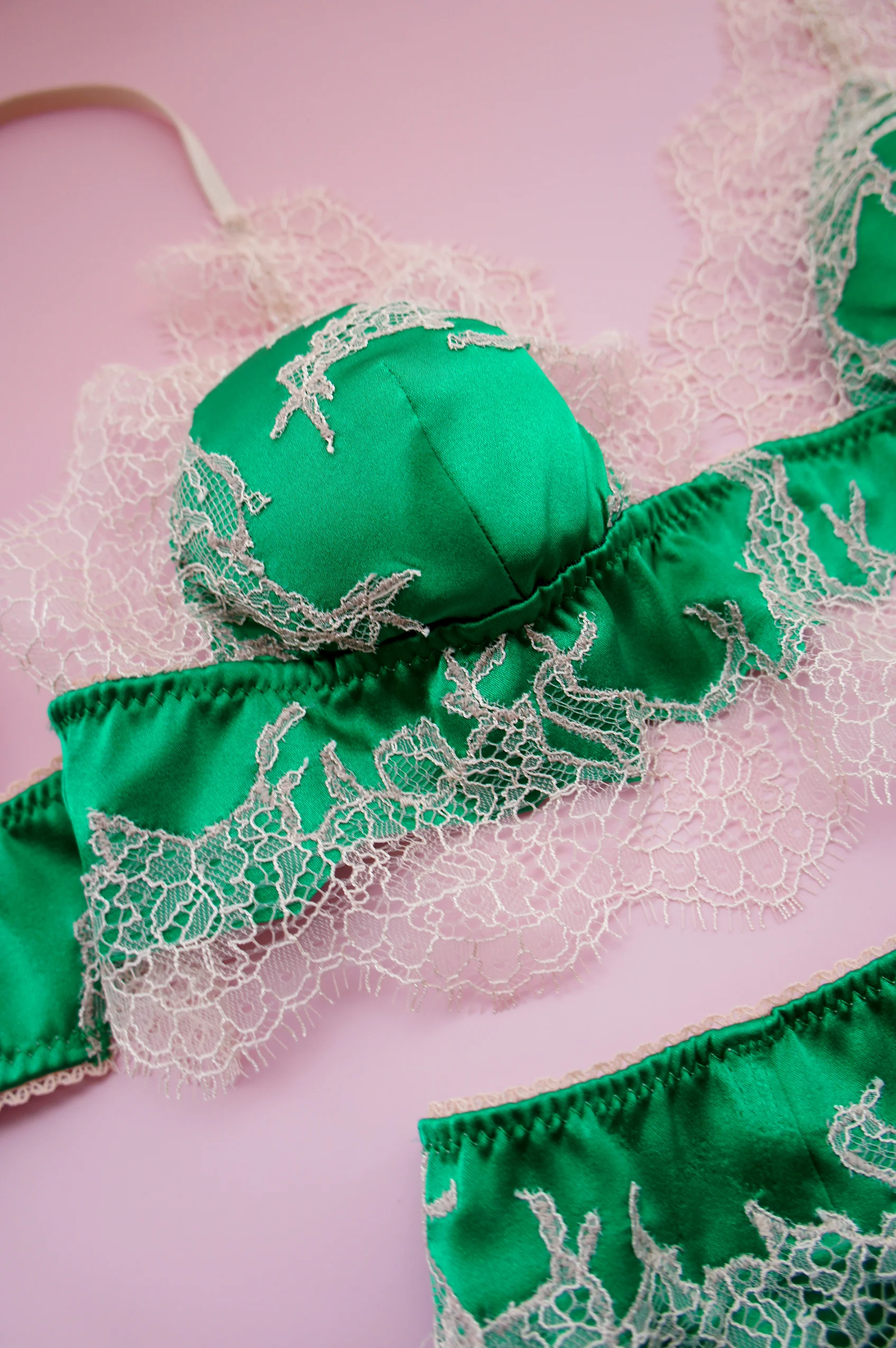 Ophelia Appliqué Bralette Emerald Green - Image 4
