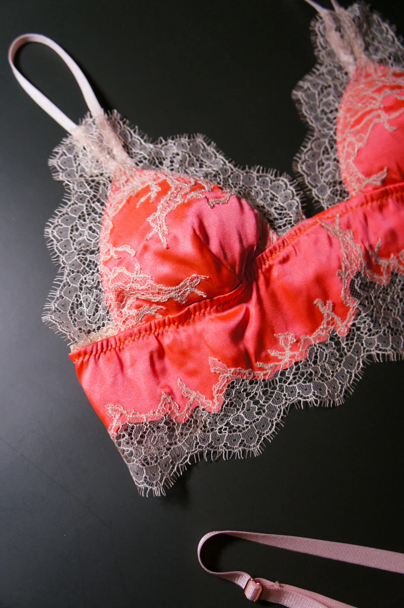 Ophelia Appliqué Bralette Neon Guava - Image 4