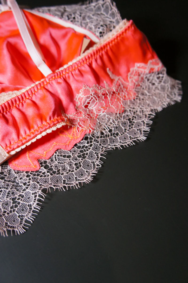 Ophelia Appliqué Bralette Neon Guava - Image 6