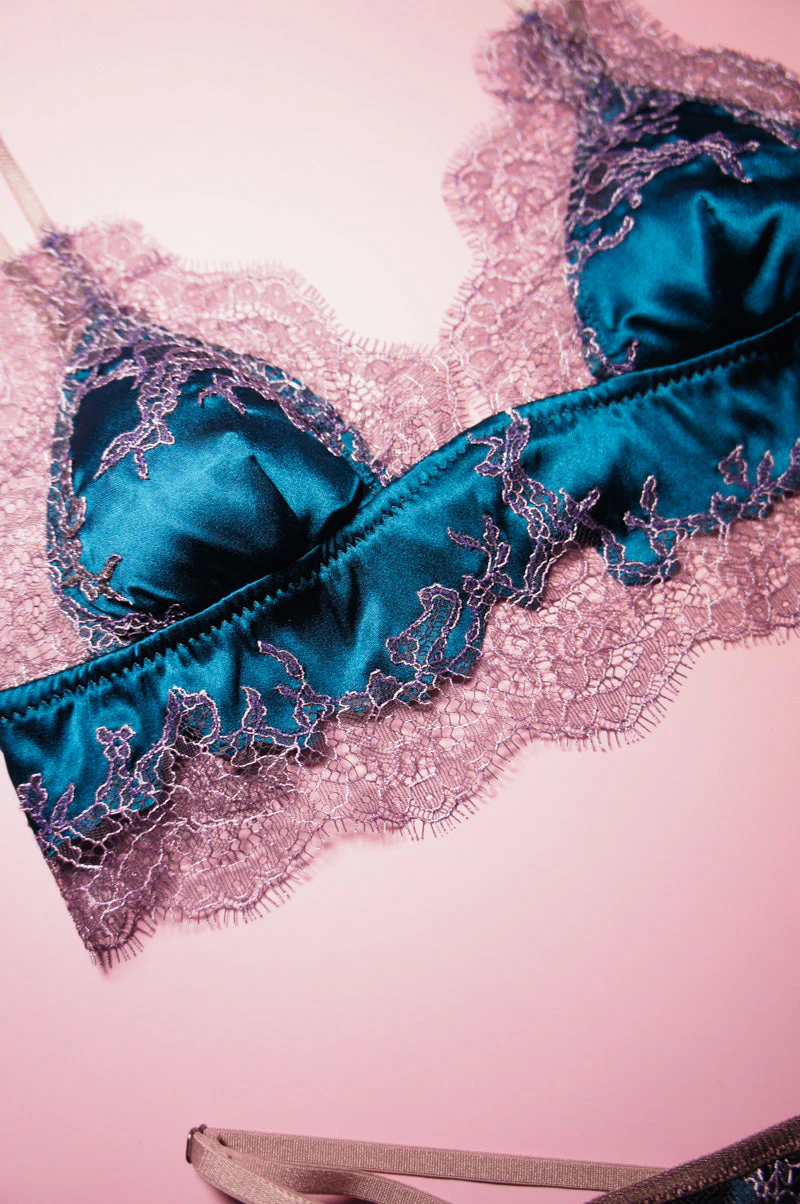 Ophelia Appliqué Bralette Teal - Image 3