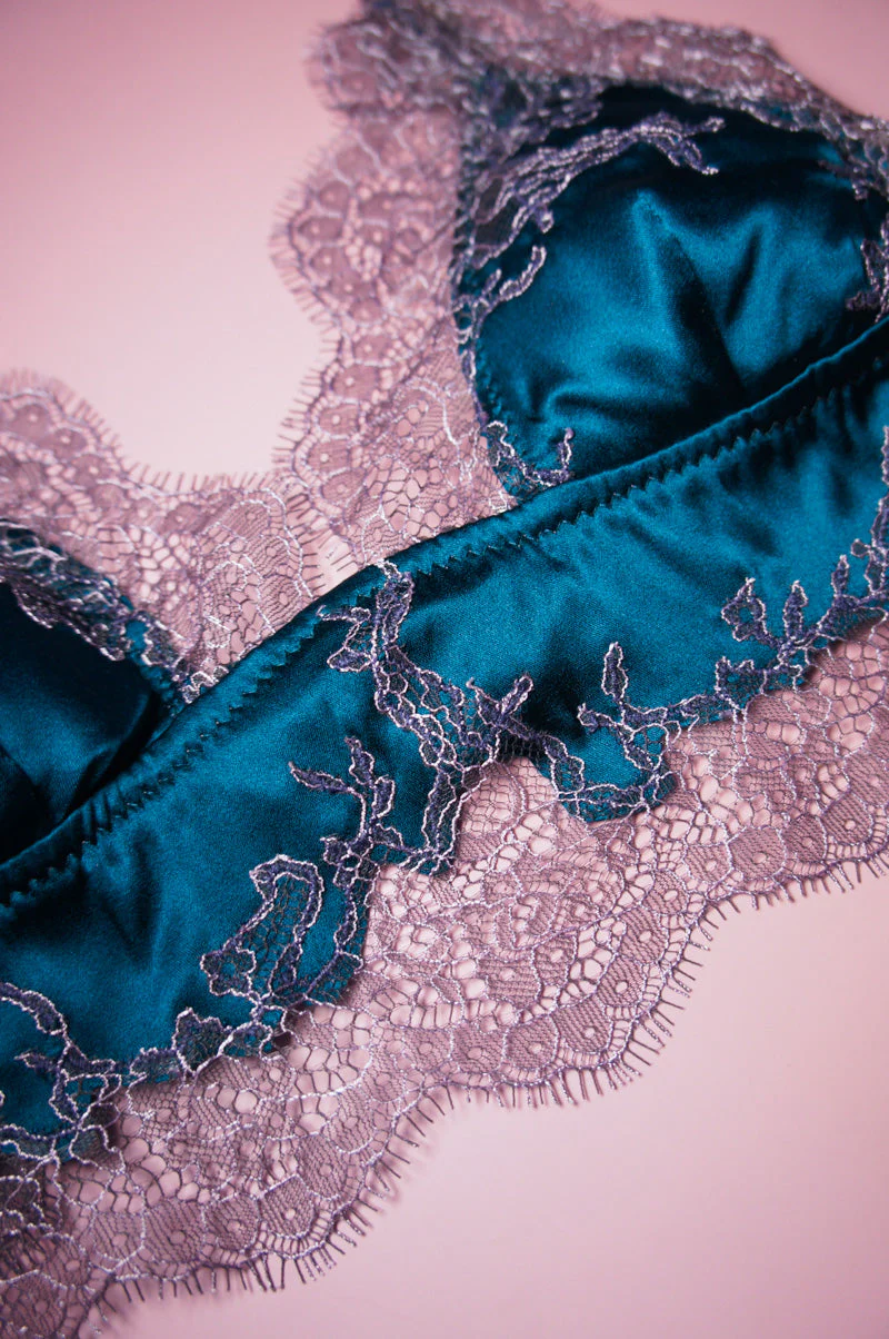 Ophelia Appliqué Bralette Teal - Image 4