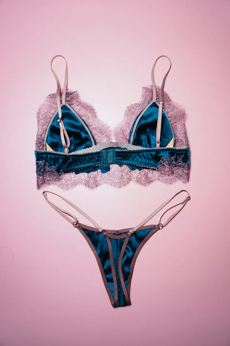 Ophelia Appliqué Bralette Teal - Image 5