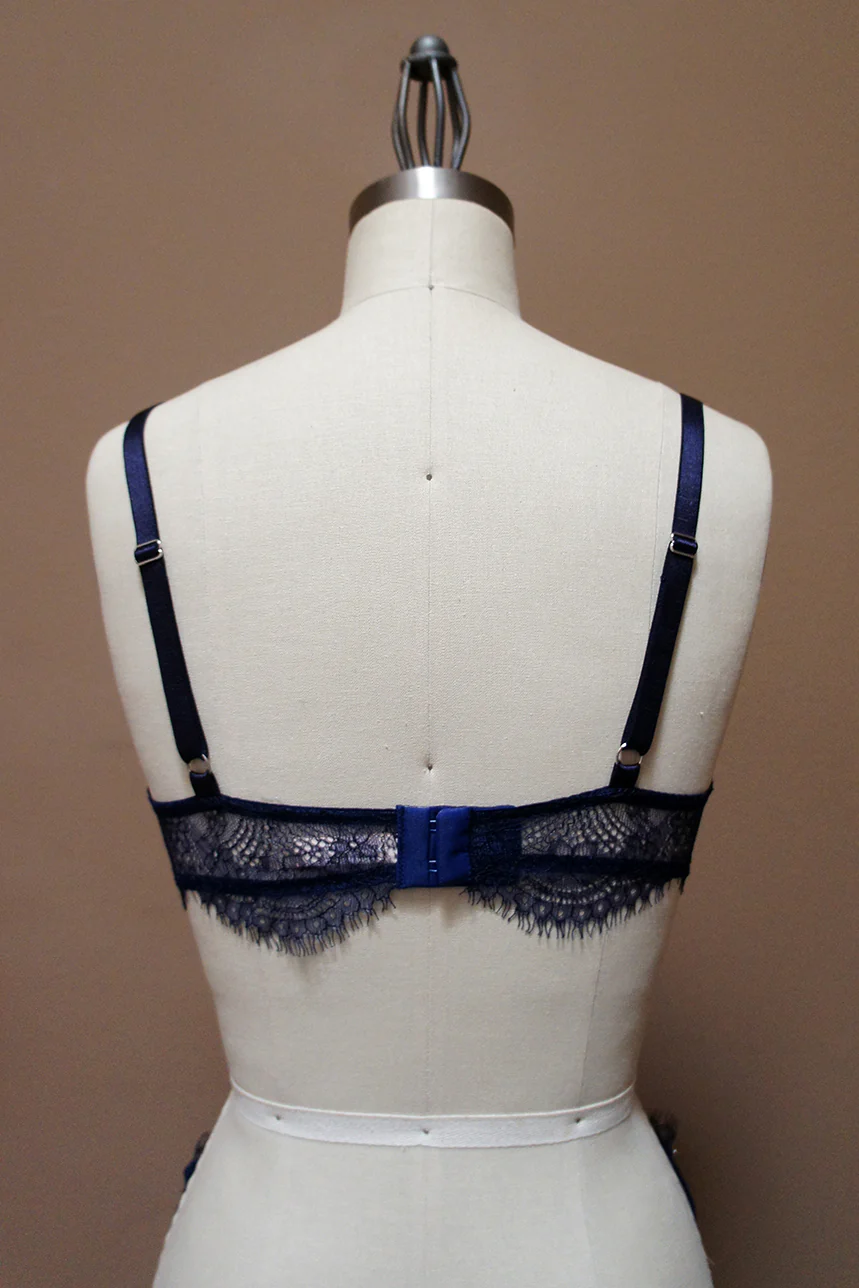 Tilly Lace Bandeau Bralette Navy - Image 3