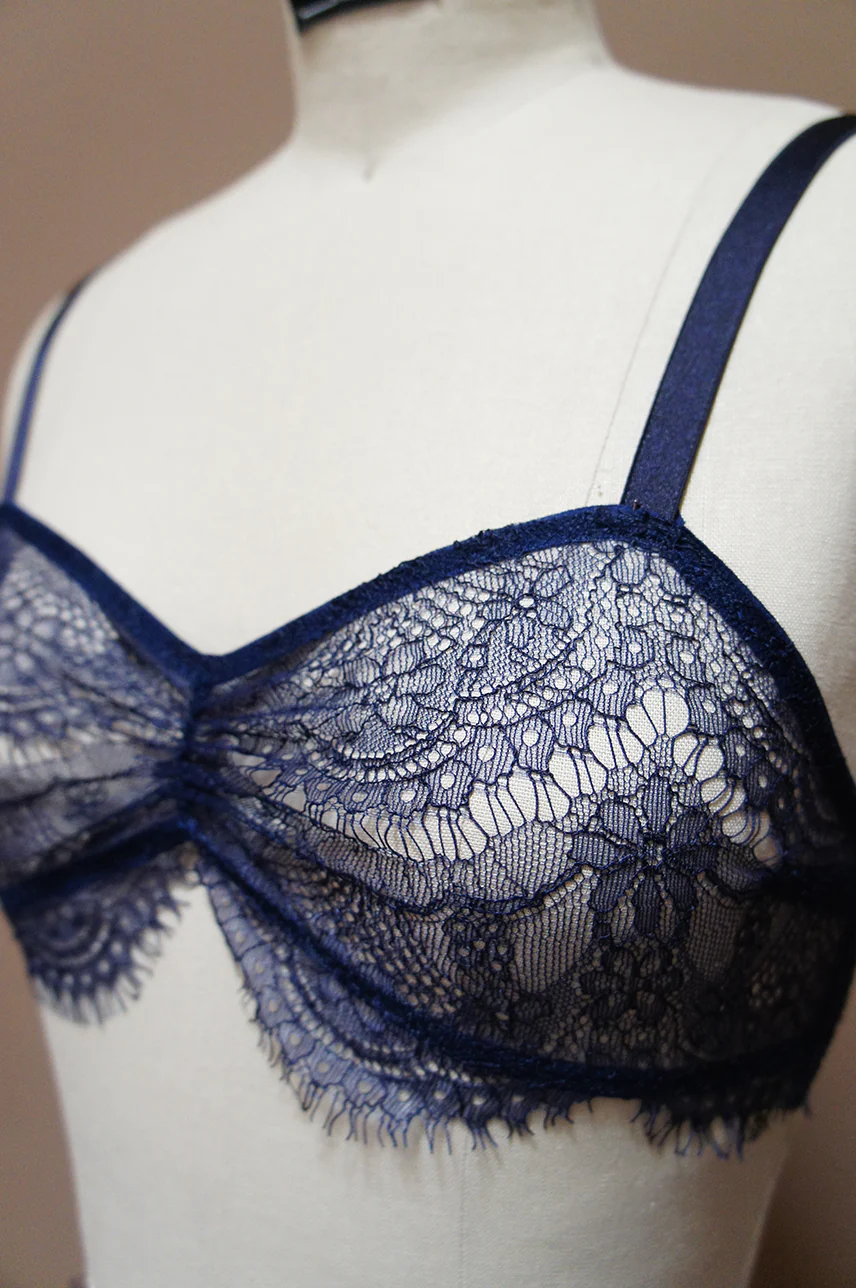Tilly Lace Bandeau Bralette Navy - Image 7